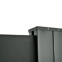 Outsunny Prelată Laterală Retractabilă cu Mâner, Separator Grădină din Metal și Poliester 180 g/m², Anti UV, pentru Intimitate în Exterior, pentru Balcon sau Grădină, 600x180 cm, Gri(m-9)