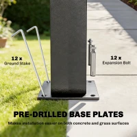 Outsunny Pawilon grillowy 2,71 x 1,82 m z pochyłym dachem, bocznymi półkami, ochroną UV 50+, czarny(m-7)