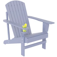 Outsunny Sedia Adirondack in legno massello con portabicchiere, Grigio(m-6)