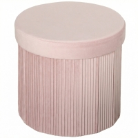 HOMCOM Aufbewahrungs-Pouf Aufbewahrungsbank Faltbar 35 L 38x38x38 cm Mit Samt bezogen Runde Aufbewahrungsbox Rosa