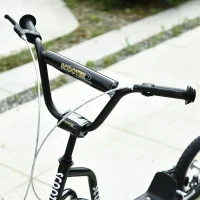 HOMCOM Monopattino bambini regolabile con ruote grandi e freno a mano, Nero(m-3)