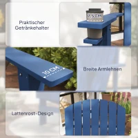 Outsunny Sedia Adirondack regolabile da giardino, 72x95x93 cm, Blu(m-4)