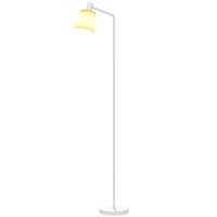 HOMCOM Lampe sur pied LED dimmable avec 3 températures de couleur 3000K-6500K, abat-jour pivotant, ampoule E27, blanc