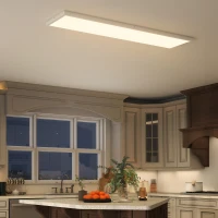 HOMCOM 4er-Set Farbwahlbare Deckenleuchten mit DIP- und Wandschalter 3000K/4000K/6000K 120x30x3,7 cm Weiß(m-4)