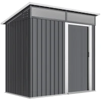 Outsunny Capanno attrezzi in acciaio con ventilazione e porta scorrevole, Grigio scuro(m-1)