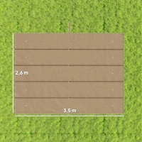 Outsunny Dach für Gazebo/Pergola mit 10 Ablauflöchern aus Polyester, 350x260 cm, für Pergola 4x3m, Hellbraun(m-3)