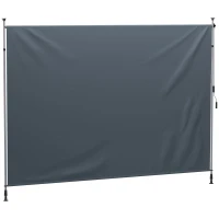 Outsunny Tenda a morsa senza forare 350 cm con manovella, Grigio scuro(m-1)