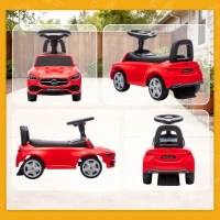 AIYAPLAY Laufwagen für Kinder 18-36 Monate Mercedes-Benz Clase C mit Hupe Motorsounds und Stauraum Rot(m-5)