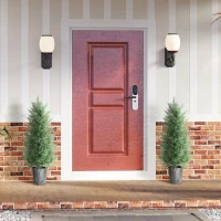 HOMCOM Set de 2 chiparoși artificiali mari 90cm plantă artificială din plastic în ghiveci 15 x 15 x 90 cm Grün(m-2)