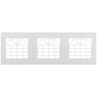 Outsunny Parete di ricambio per gazebo impermeabile 6x2 m, Bianco(m-1)