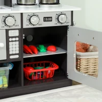 AIYAPLAY Cuisine Jouet pour Enfants 3-8 Ans en Bois avec Accessoires, Frigo, Évier et Boutons avec Sons, Marron(m-5)