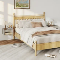 HOMCOM Set de 2 noptiere murale, noptiere, sertar, compartiment deschis, blat, 37 x 32 x 21 cm, gri(m-4)