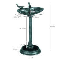 Outsunny Baie pentru păsări adăpătoare stil antic 81 cm cu bază jardinieră, hrănitoare și bazin pentru păsări pe picior, bronz verde(m-3)