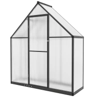 Outsunny Seră de grădină din aluminiu și policarbonat, cu fereastră reglabilă și ușă batantă, rezistentă la intemperii, transparent(m-7)