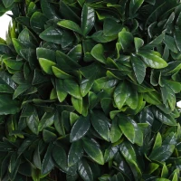 Outsunny Lot de 2 Plantes Artificielles de Buis en Spirale pour Intérieur et Extérieur avec Pot, Ø32x120 cm, Vert(m-5)