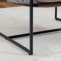 HOMCOM Wohnzimmerfauteuil, gepolsterter Beistellsessel aus bedrucktem Samt, große Sitzfläche und Stahlgestell, 77x91x80cm, hellgrau(m-5)