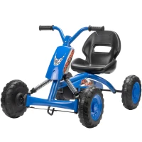 AIYAPLAY Kart à pédales Go-Kart avec roues en PP châssis en acier charge 30 kg pour garçons et filles de 2-5 ans bleu(m-1)