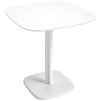 HOMCOM Masă de dining pentru 4 persoane masă de bucătărie pătrată stil modern cu blat aspect lemn, 70 x 70 cm, alb