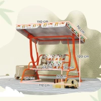AIYAPLAY Kinderschaukel Gartenschaukel 2-Sitzer 112x75x120cm Orange(m-3)