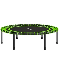 SPORTNOW Trampoline fitness Ø114 cm avec cadre en acier renforcé pour entraînement jambes et corps vert et noir(m-1)