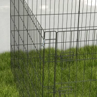 PawHut Parc modular pentru câini iepuri rozătoare gard pentru animale mici interior și exterior 61 x 91 cm negru(m-5)