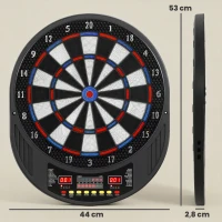 SPORTNOW Elektronisches Dartspiel mit Softspitzen, Doppel-LED-Displays, 33 Spielen, 202 Varianten, bis zu 8 Spieler(m-3)