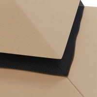 Outsunny Pavillon-Dach 3x3 m, 2-lagig mit 8 Ablauflöchern aus Polyester, Kaki(m-5)