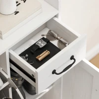 HOMCOM Schmaler Schuhschrank mit 2 Klappschubladen Verstellbare Einlegeböden für 12 Paar für wenig Platz 106,7x26x116cm Weiß(m-5)