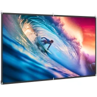 HOMCOM Projektionsleinwand 254 cm 16:9 HD 4K/8K Faltbar und Tragbar, knitterfrei und waschbar, doppelseitig, Weiß(m-1)