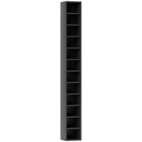 HOMCOM CD- und DVD-Aufbewahrung mit 12 Fächern, max. Kapazität 204 CD, 21 x 20 x 175 cm, schwarz