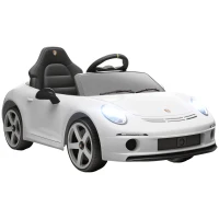 AIYAPLAY Voiture pour enfants 3-5 ans avec licence officielle RUF GT, télécommande, ceinture de sécurité et musique, Blanc(m-5)