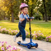 AIYAPLAY Elektroroller für Kinder ab 6 Jahren, faltbar, 3 Räder, Zero-Start, Höchstgeschwindigkeit 8 km/h, 64 x 29 x 83 cm, blau(m-2)