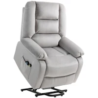 HOMCOM Poltrona alzapersone con funzione massaggio, 90x93x110 cm, Grigio chiaro(m-1)