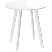 HOMCOM Tavolo pranzo per 2 persone con superficie lucida, 72x72x75 cm, Bianco