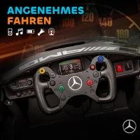 AIYAPLAY Voiture électrique Mercedes, voiture à monter pour enfants, batterie 12V, feux LED, fonction musique, klaxon, 3-8 ans, Noir(m-4)