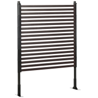 Outsunny Sichtschutz-Gartenzaun aus Metall für den Außenbereich mit Füßen oder Pfosten zum Einstecken, modular, 93L x 22l x 124H cm