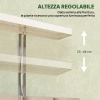 Outsunny Lampes pour Plantes à 42 LED avec 3 Pots, Minuterie et Éclairage Réglable, 45x18.8x47.8 cm, Blanc(m-4)