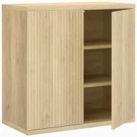 HOMCOM Bufet living, corp de depozitare modern cu uși cu închidere silențioasă și rafturi reglabile, 78 x 39 x 79 cm, stejar(m-1)