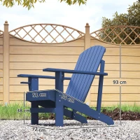 Outsunny Sedia Adirondack regolabile da giardino, 72x95x93 cm, Blu(m-3)