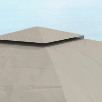 Outsunny Gazebo con tetto ventilato e finestre ad arco, 3,4x3,4 m, Grigio chiaro(m-5)