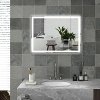 HOMCOM Specchio bagno LED con touch e antiappannamento, 60x80 cm, Bianco(m-2)