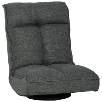 HOMCOM Klappbarer 360°-drehbarer Bodensessel, gepolsterter Bodensitz mit 5-fach verstellbarer Rückenlehne, 58x107x79cm, grau