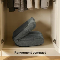 HOMCOM Klappbarer 360°-drehbarer Bodensessel, gepolsterter Bodensitz mit 5-fach verstellbarer Rückenlehne, 58x107x79cm, grau(m-4)