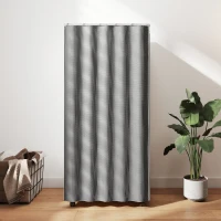 HOMCOM Mobiler Kleiderschrank Aufbewahrungsschrank mit Vorhang, Kleiderstange, 60 x 40 x 128 cm, weiß(m-4)