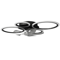 HOMCOM Ventilador de teto com luz e controle remoto, Ventilador de teto LED 77 cm com 3 cores de luz, 6 velocidades, temporizador