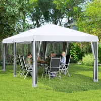 Outsunny Garten-Gazebo 6x3 m faltbar mit Moskitonetz und Tragetasche, Creme(m-5)