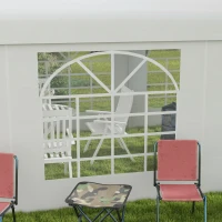Outsunny Parete di ricambio per gazebo impermeabile 6x2 m, Bianco(m-4)