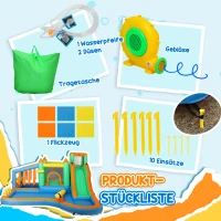 AIYAPLAY Castello gonfiabile con scivolo acqua e parete arrampicata, 416x370x195 cm(m-5)