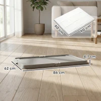 PawHut Klappbare Hundetoilette 86x62 cm Toilettenschale Hunde Training 3 Einlagen Rutschfeste Füße Grau(m-3)