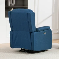 HOMCOM Elektrischer Relaxsessel mit Fußstütze, Stoff in Leinenoptik, 79x90x106 cm, Dunkelgrau(m-4)